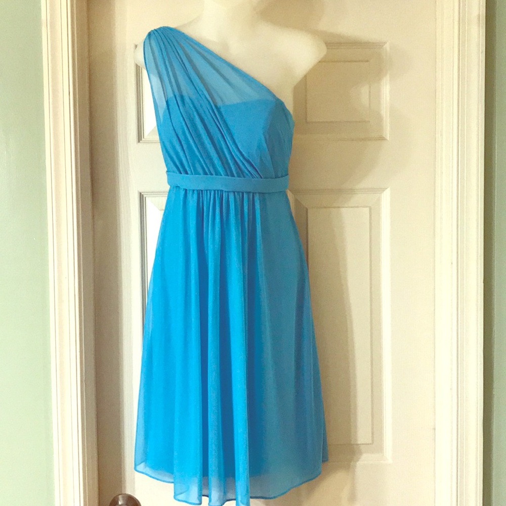 Illusion one shoulder dress